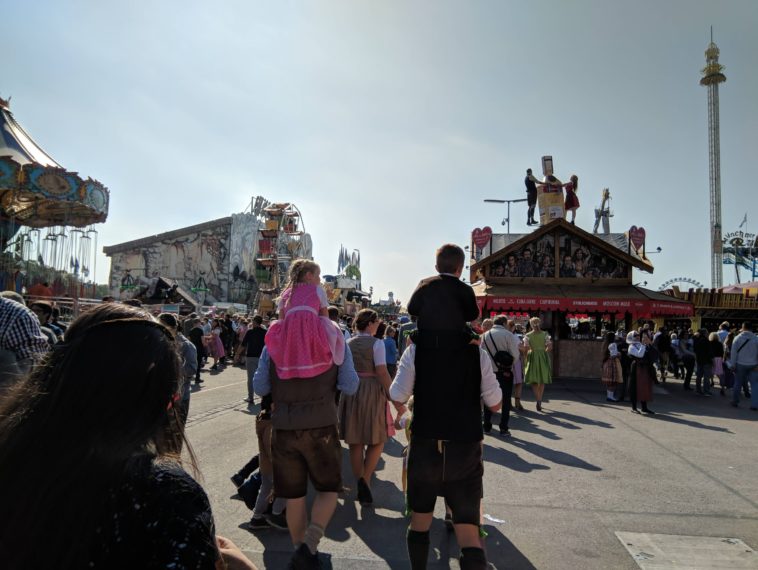 People walking by the waterfront