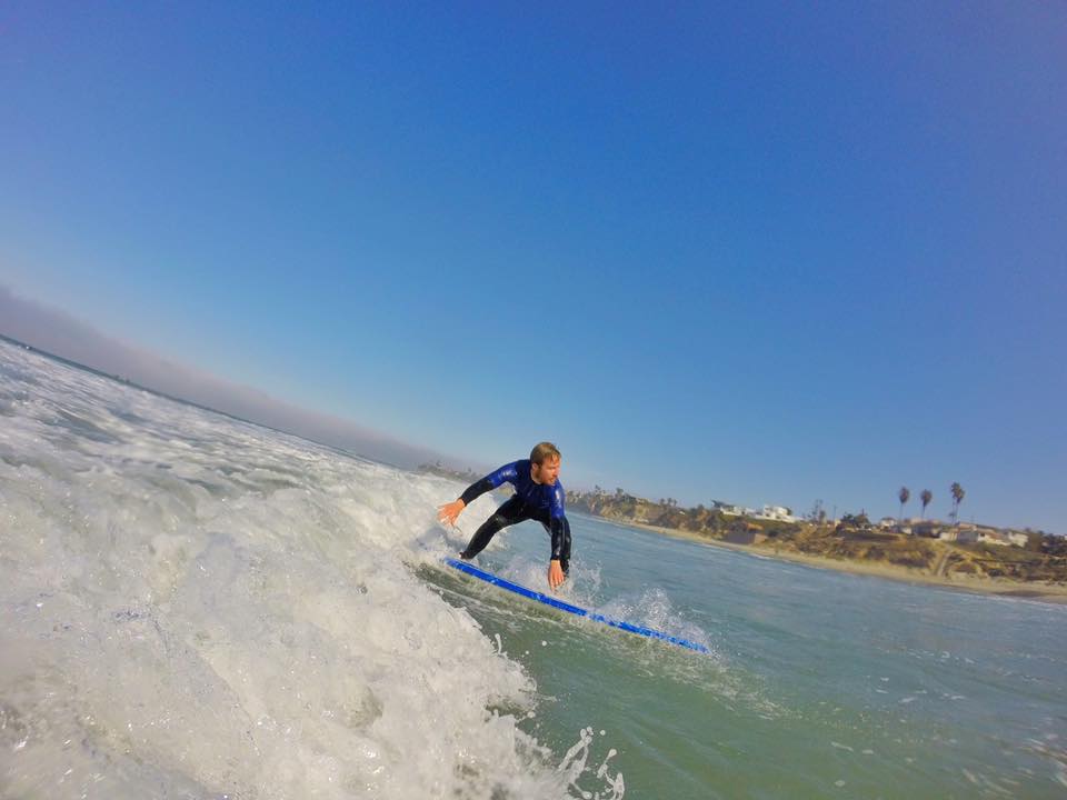 Surfing in La Jolla San Diego, California