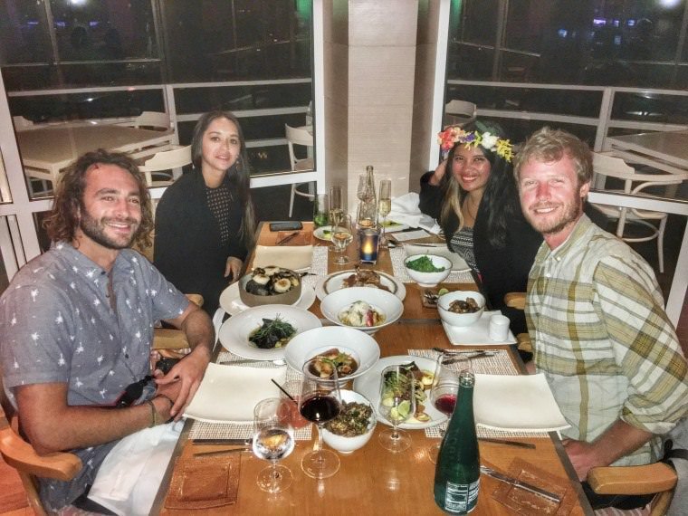 Dinner at Four Seasons Santa Barbara California with Kach and Jonathan