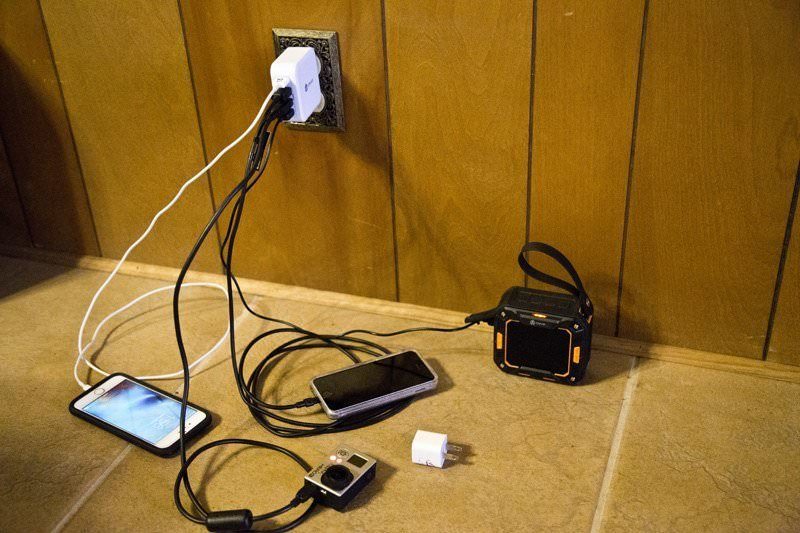 4 devices charging on BoostCube