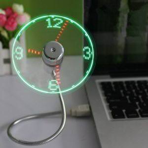 USB LED Clock Fan with Real Time Display
