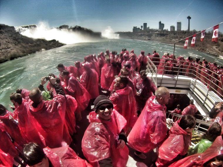 Hornblower boat during a Niagara Falls day tour in Toronto Canada