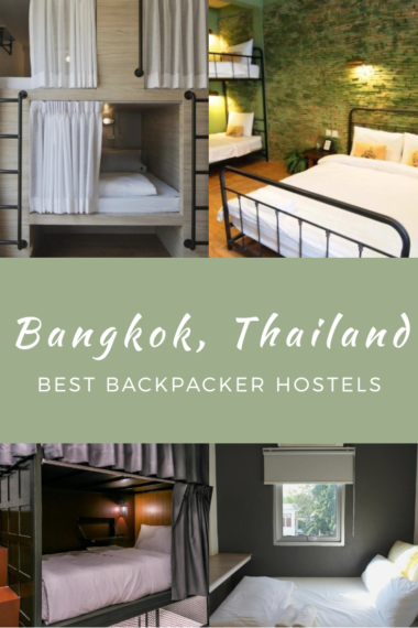 Hostel bunk beds with white sheets