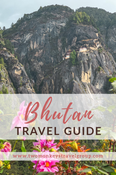 Beautiful mountains in Bhutan visited by tourists