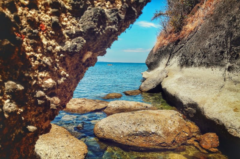 Sea caves in the cliffsides of Batangas