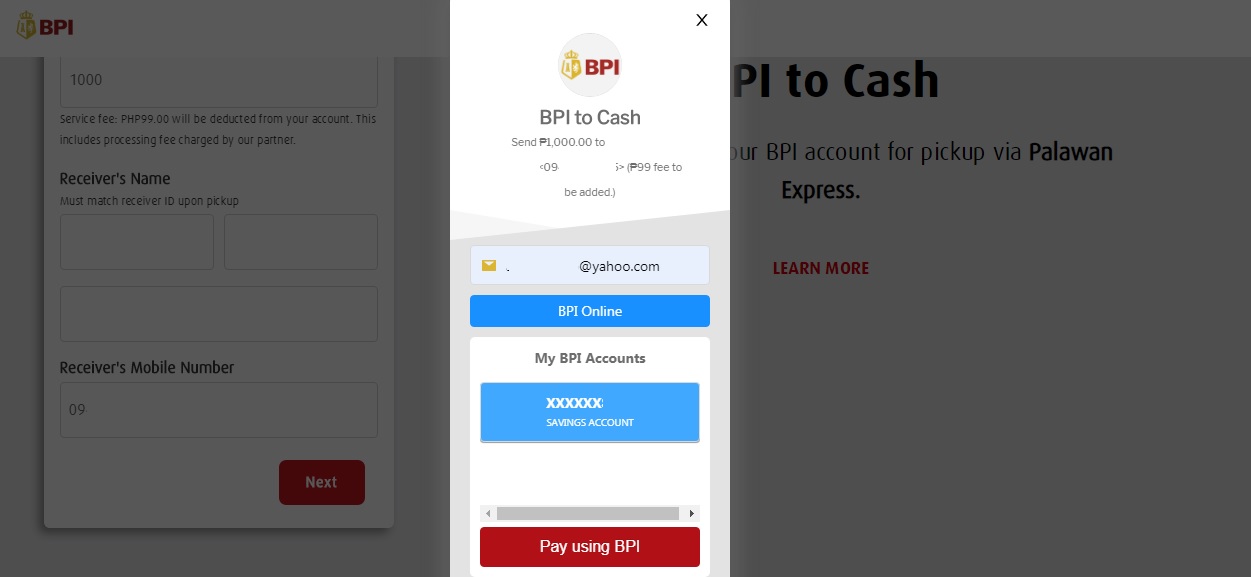 How to Send Money to BPI to Palawan Express (BPI to Cash)