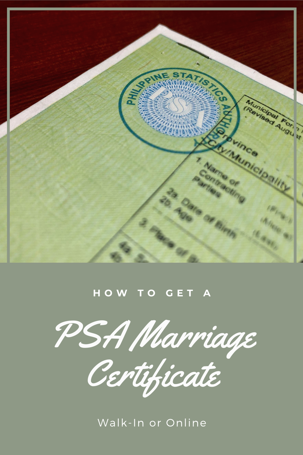 How to get a PSA Marriage Certificate
