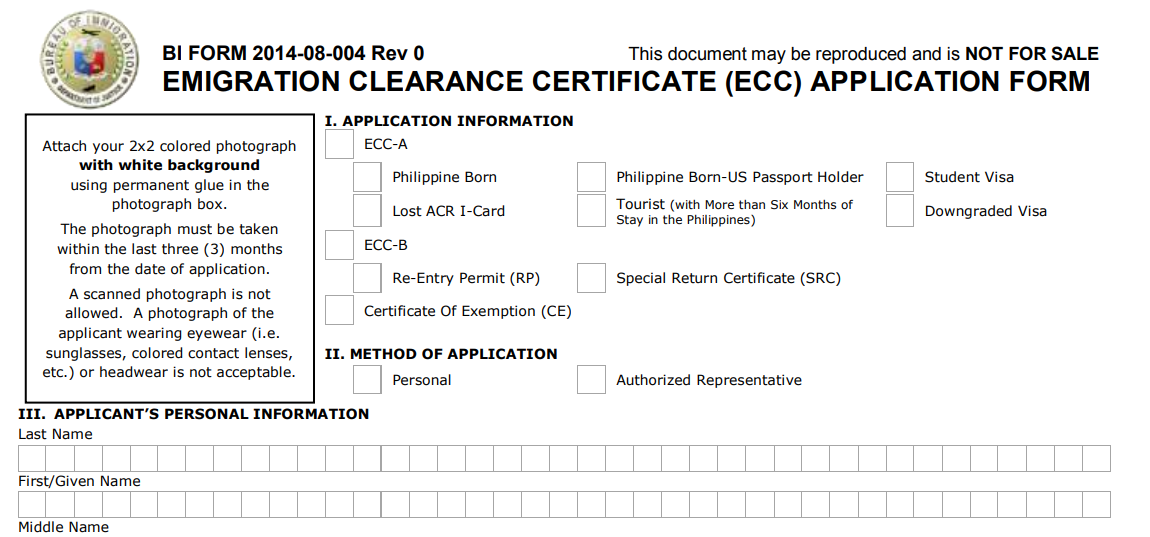 Emigration Clearance Certificate – For Foreigners with Visas and Permits Leaving the Philippines 01