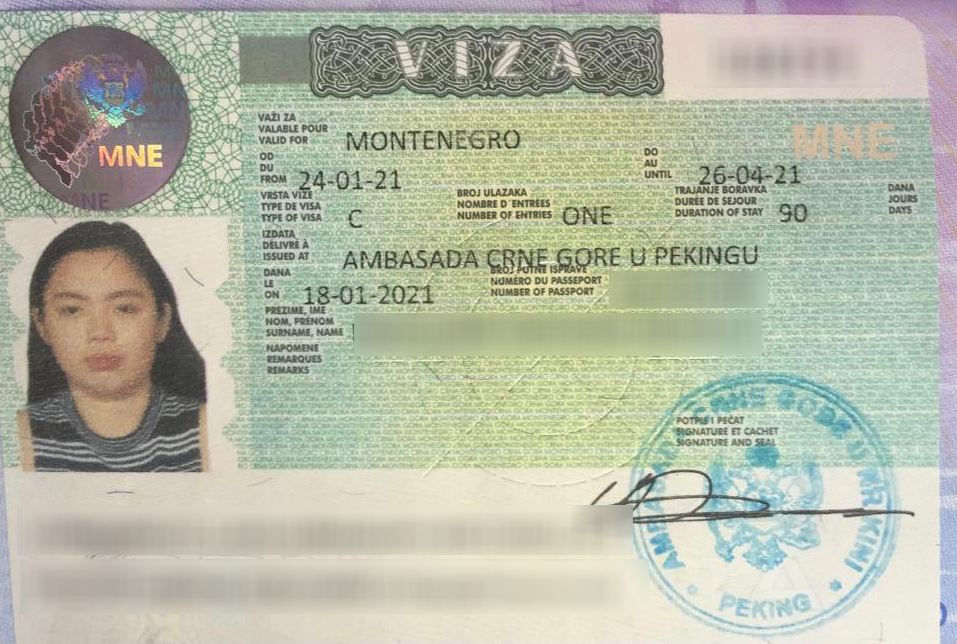 Montenegro C Visa