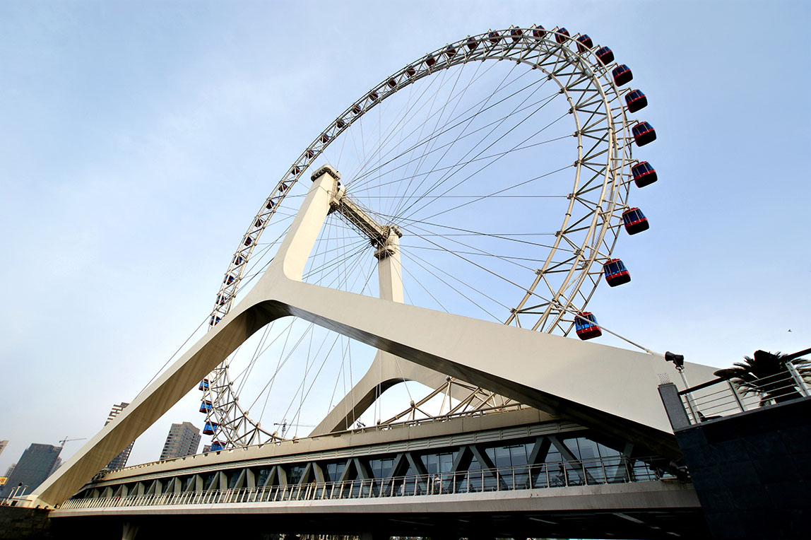 Око мост. Колесо обозрения Tianjin Eye. Тяньцзинь колесо обозрения. Колесо обозрения 