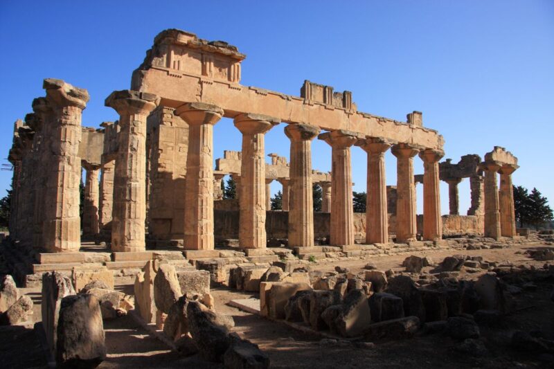 A landscape of the beautiful ruins in sunlight