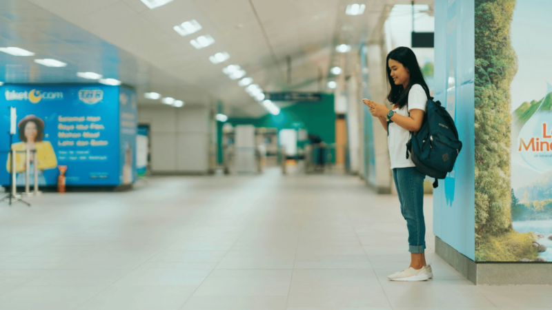 girl waiting in airport