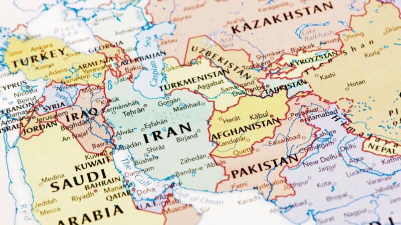 Showing Asia on the map of the world