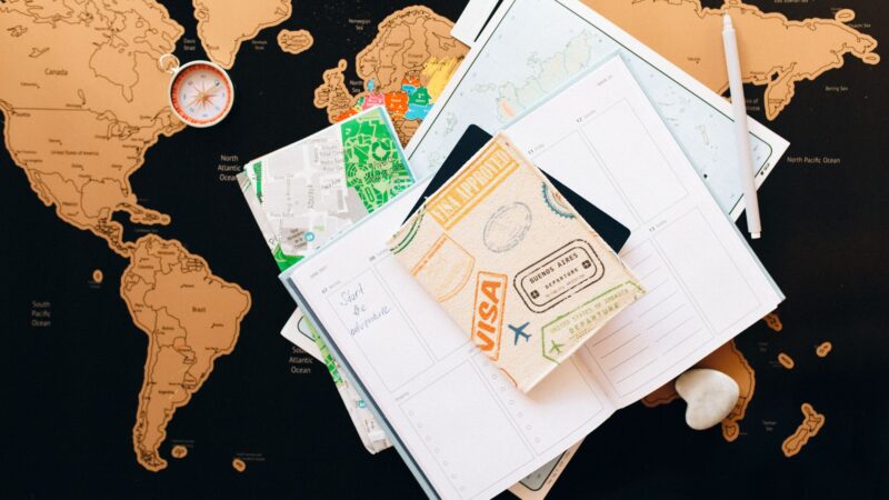 Important documents on a table of maps and papers