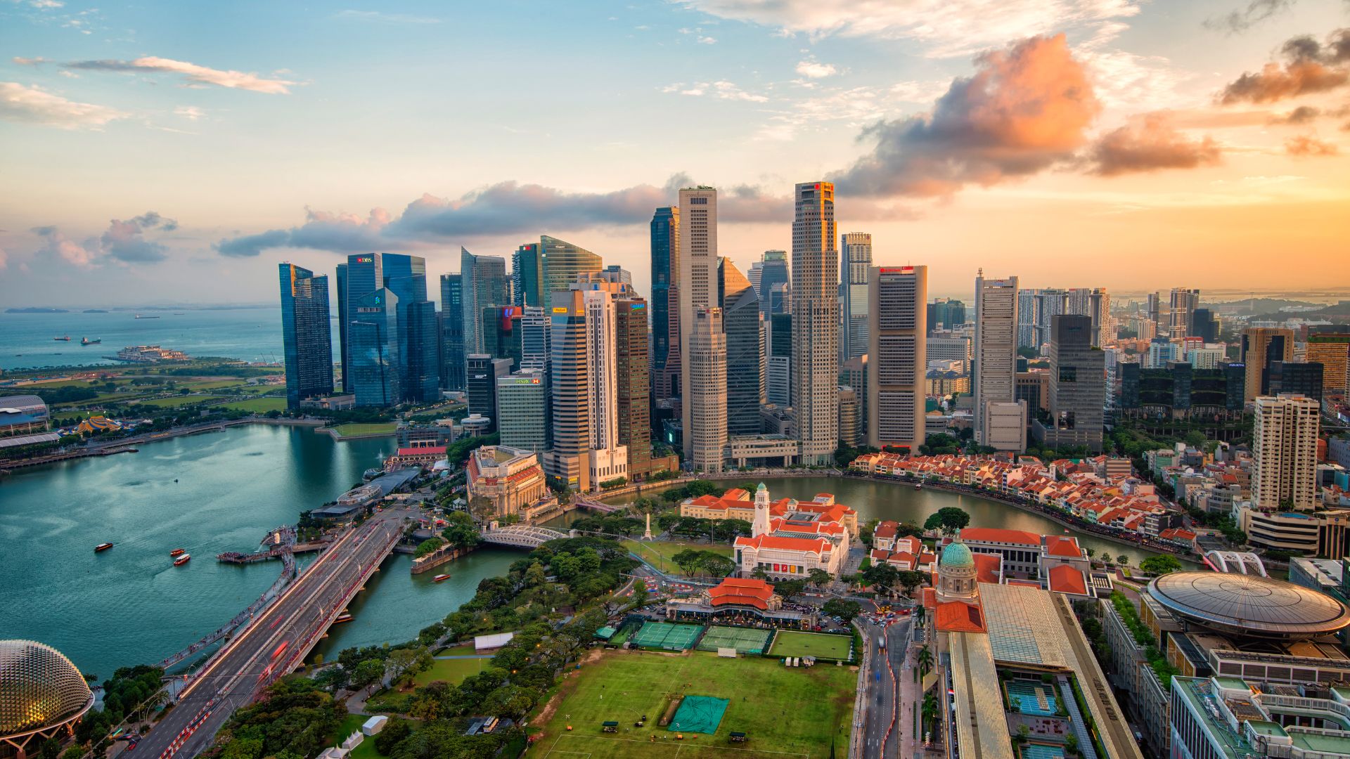 A big city with tall buildings